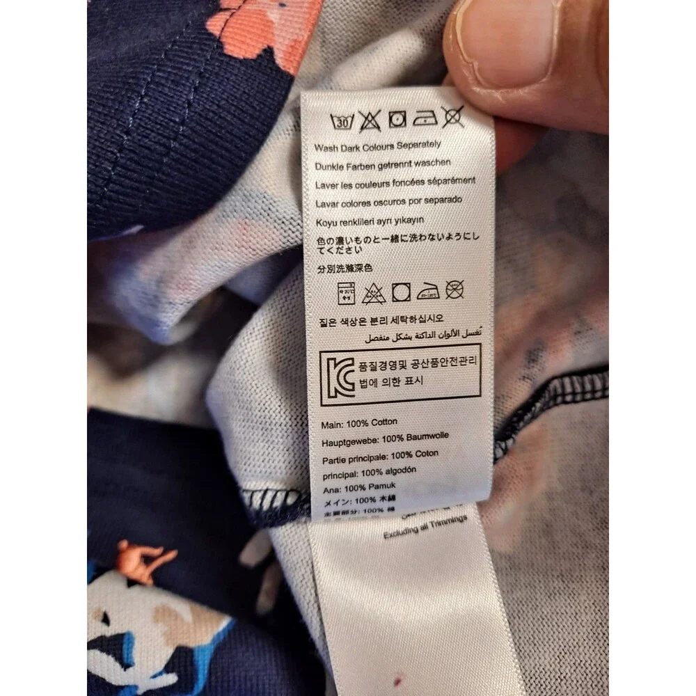 Joules Women's Harbour Print Knit Top Size 6 Long Sleeve Navy Floral 100% Cotton